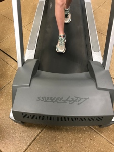 Mountain Kid 1 ran on the treadmill while I did some plyometrics
